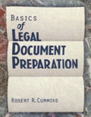 Basics of Legal Document Preparation – Robert Cummins, 0827367996, paperback