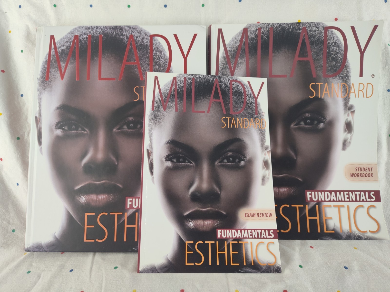 Milady Standard Esthetics Fundamental Lot (3) Textbook Workbook Exam Review ST46