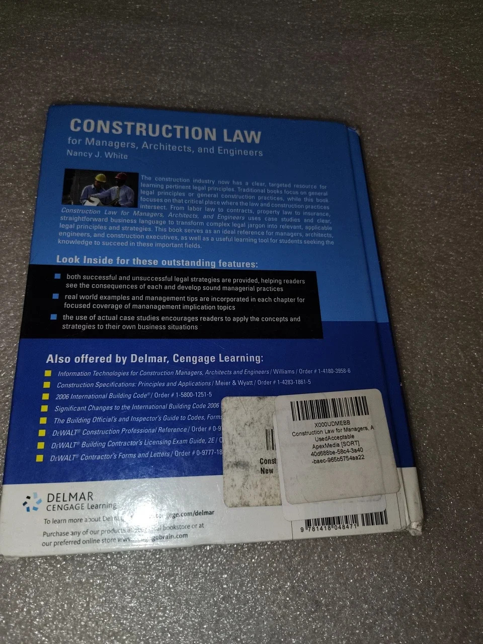 Construction Law White Managers Architects Engineers Delmar Cengage
