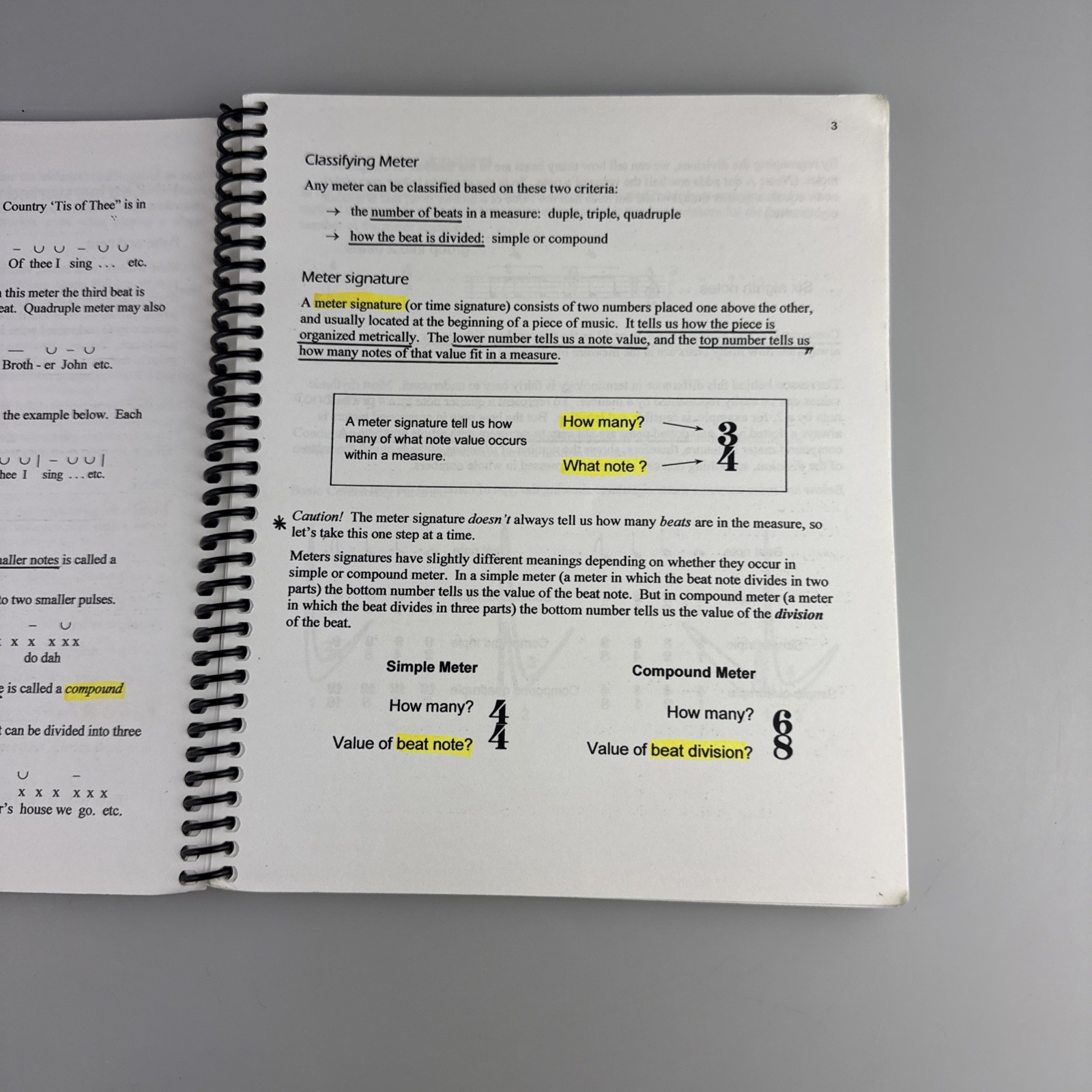 RARE Original Rhythm Book – Spiral-bound, by Richard Hoffman (Takadimi method)