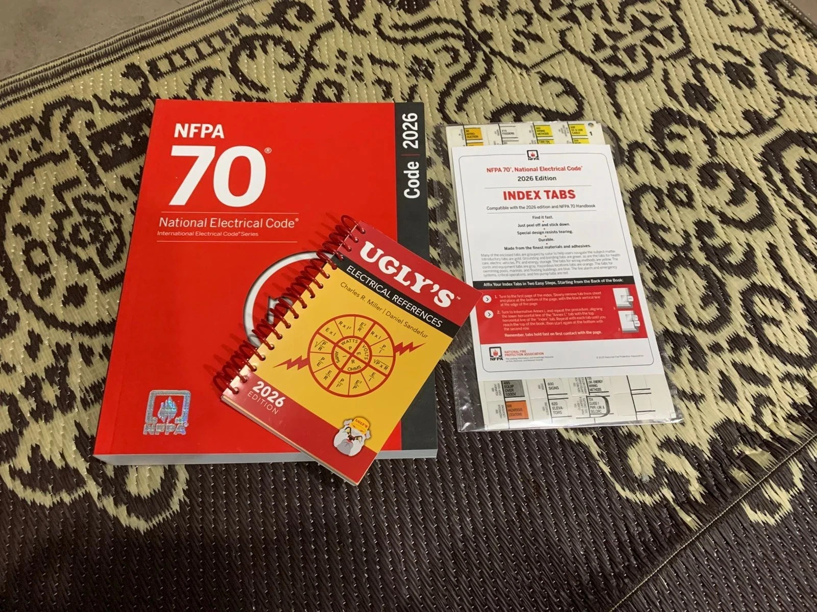 NFPA 70 National Electrical Code 2026 + index tab 26 + ugly electrical 26 Spiral