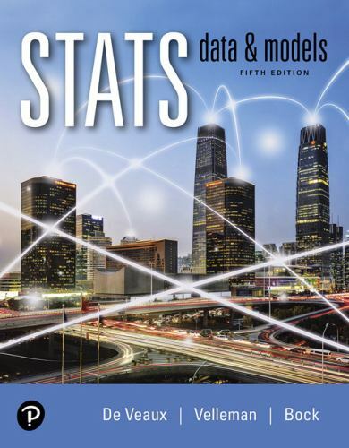 Stats: Data and Models, Bock, De Veaux , hard cover, Excellent Condition. 5th ed