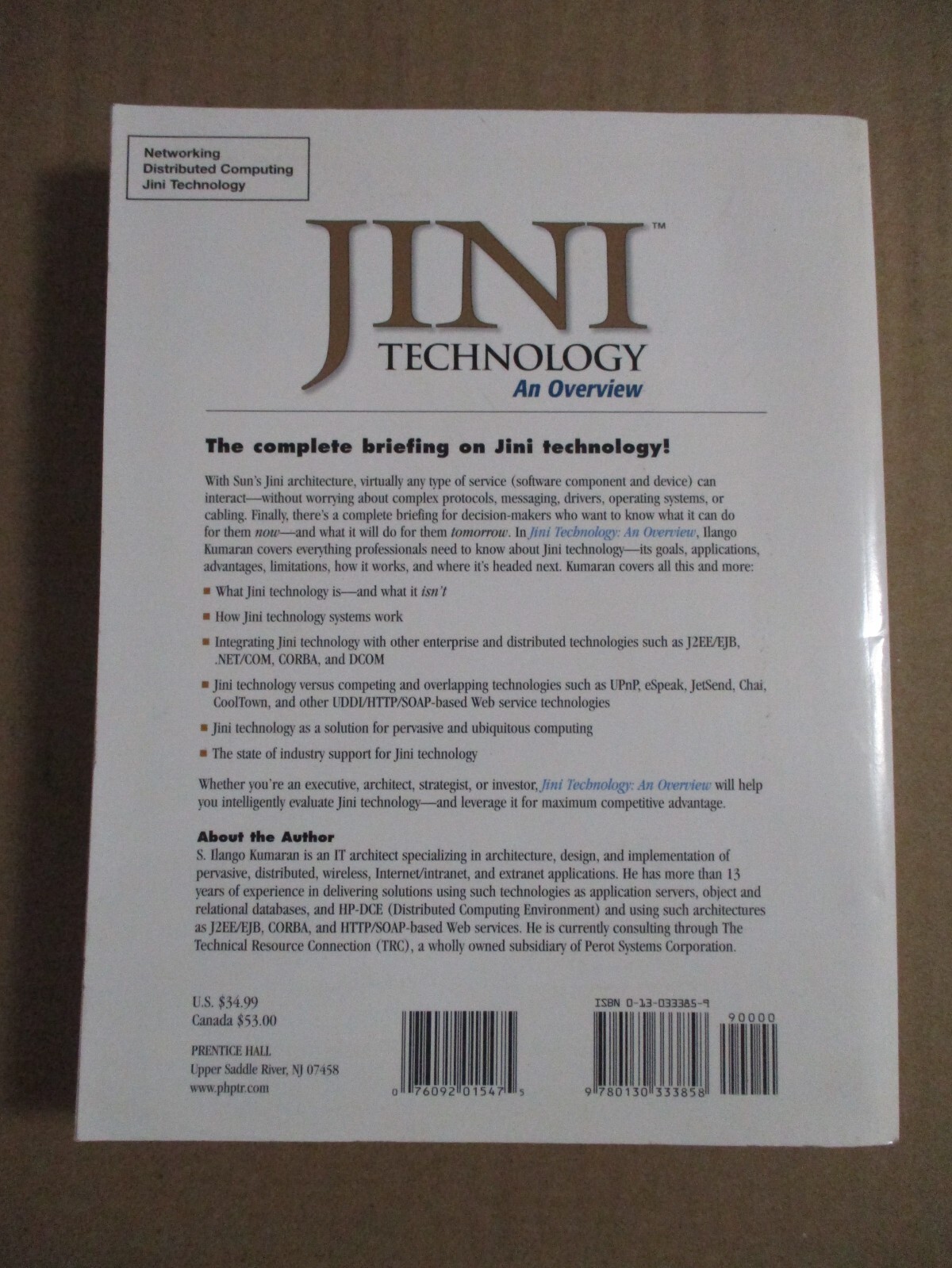 JINI TECHNOLOGY: AN OVERVIEW By S. Ilango Kumaran 2002