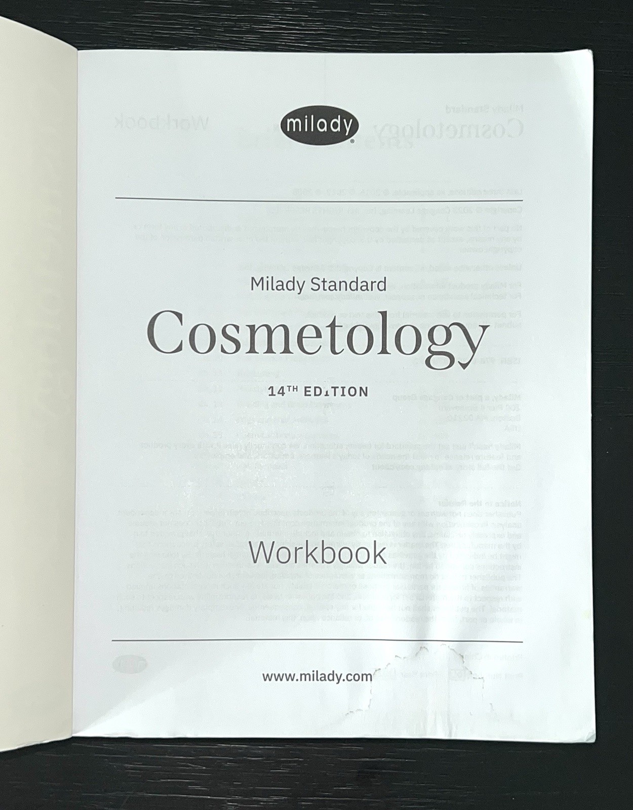 Unused Milady Standard Cosmetology Workbook 14th Ed. Clean Unmarked Pages