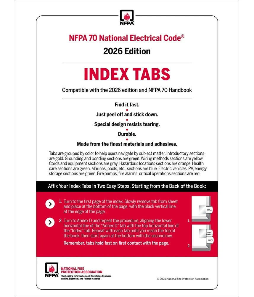 NFPA 70 2026 Handbook Hardcover Ugly’s Ref Spiral + Index TAB 2026 Cambo 3 book