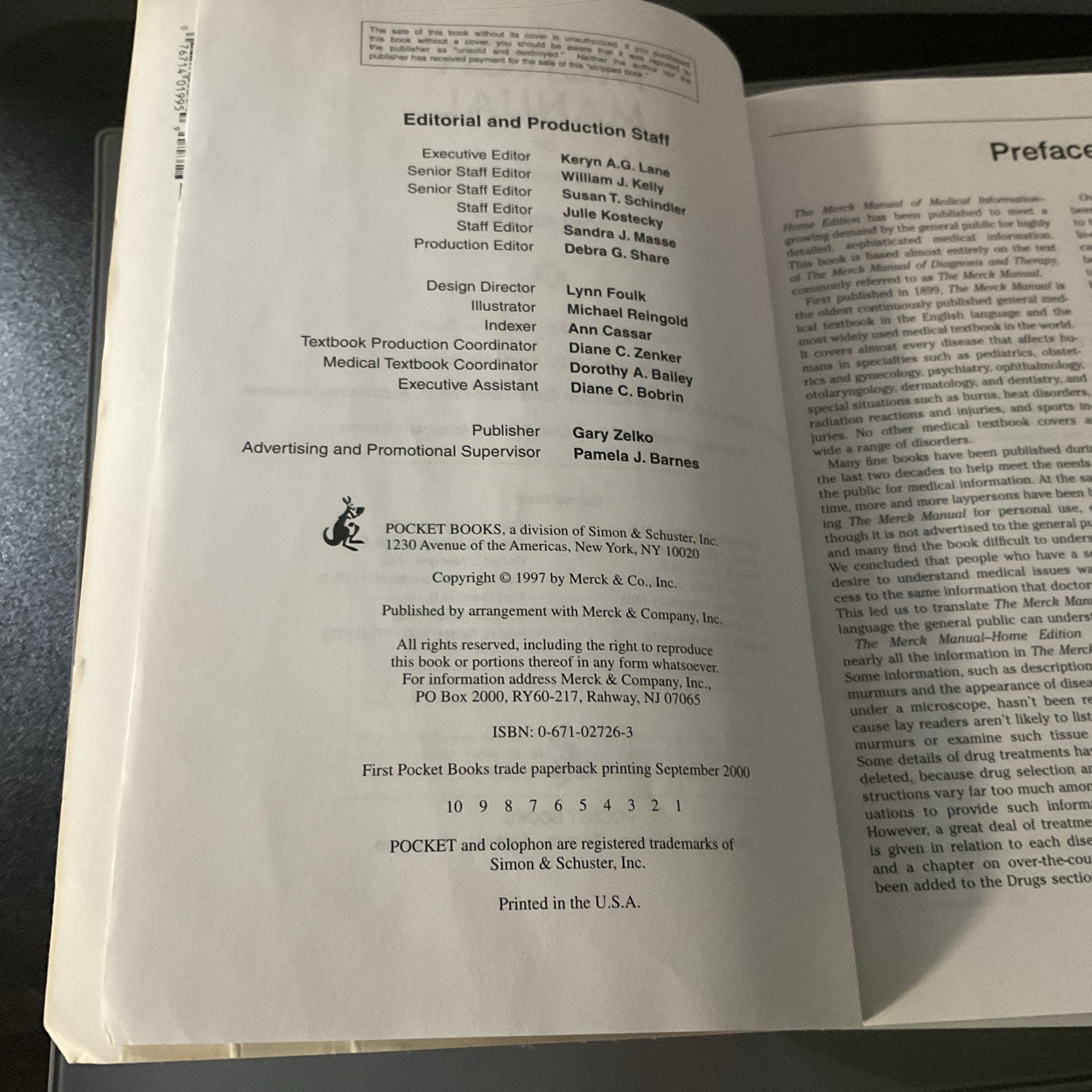 The Merck Manual of Medical Information First Edition Nice